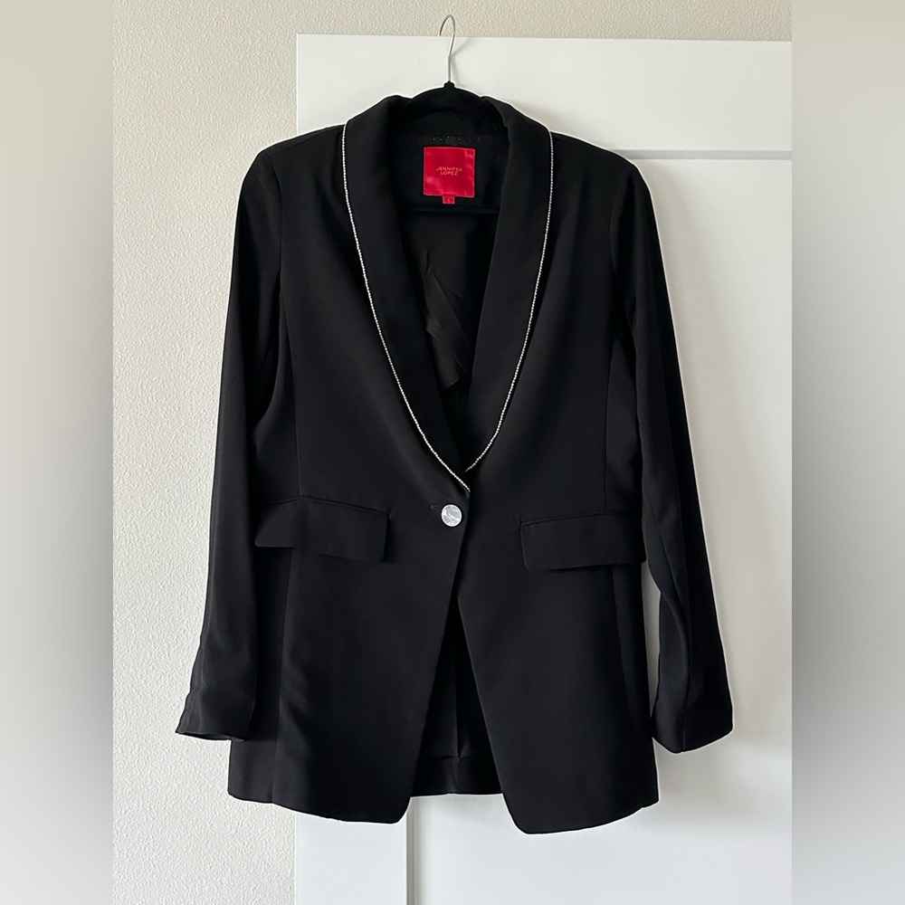Jennifer Lopez Black Blazer with Silver Button